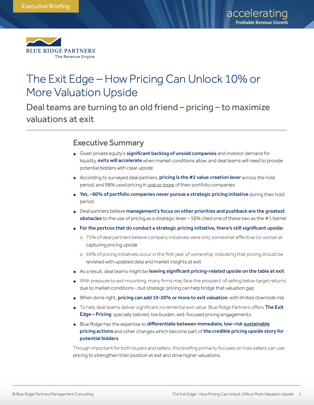 The Exit Edge - Blue Ridge Partners