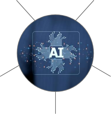 Circular diagram illustrating the Five Keys to AI Pricing framework, with an AI microchip icon at the center and five connecting categories